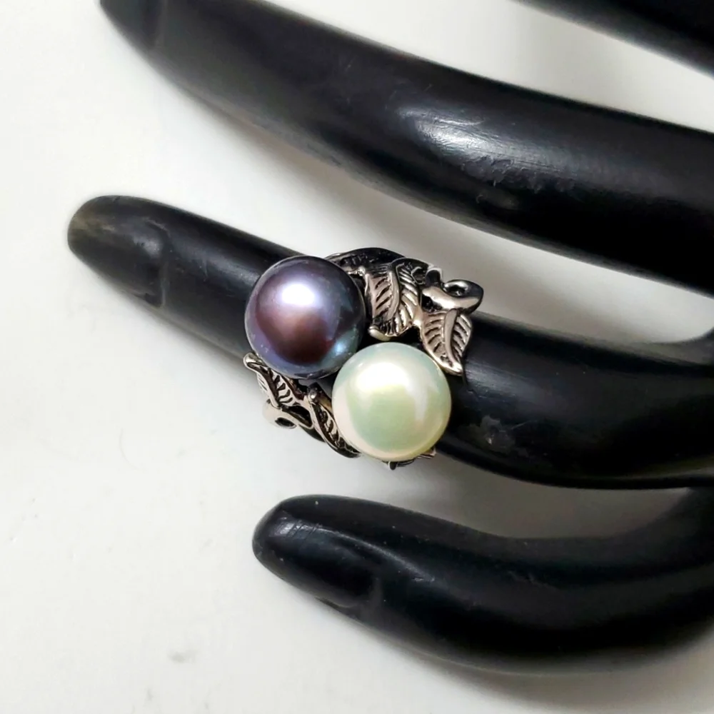 Sterling Silver 925 9mm Cultured Freshwater Pearl Ring